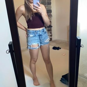 GRLFRND Helena Short High Waist Denim Shorts